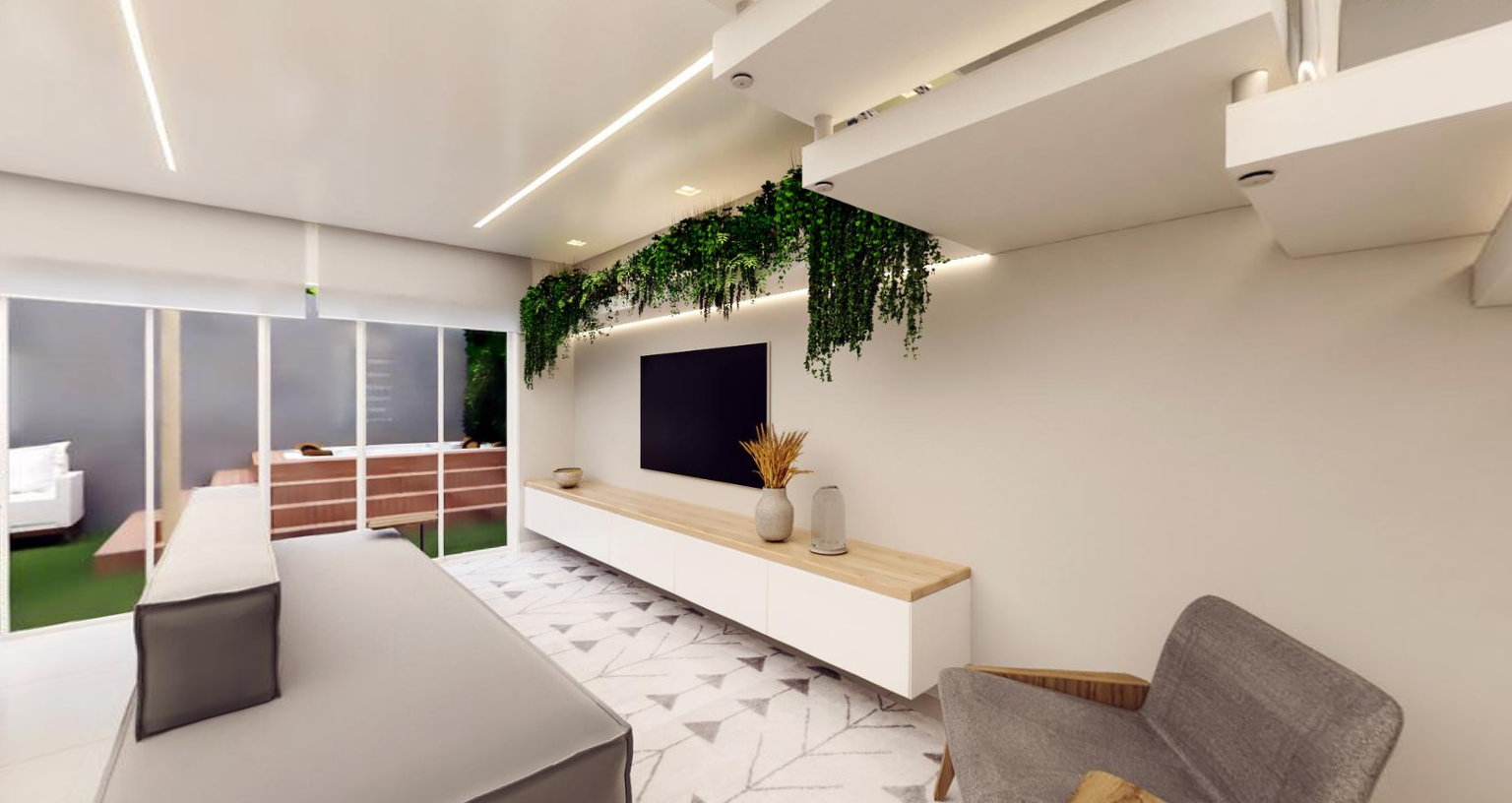 Designer de interiores em Curitiba - Sala com plantas